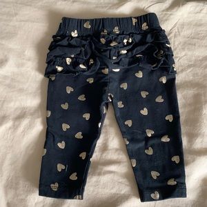 Cat & Jack baby girl gold heart black pants